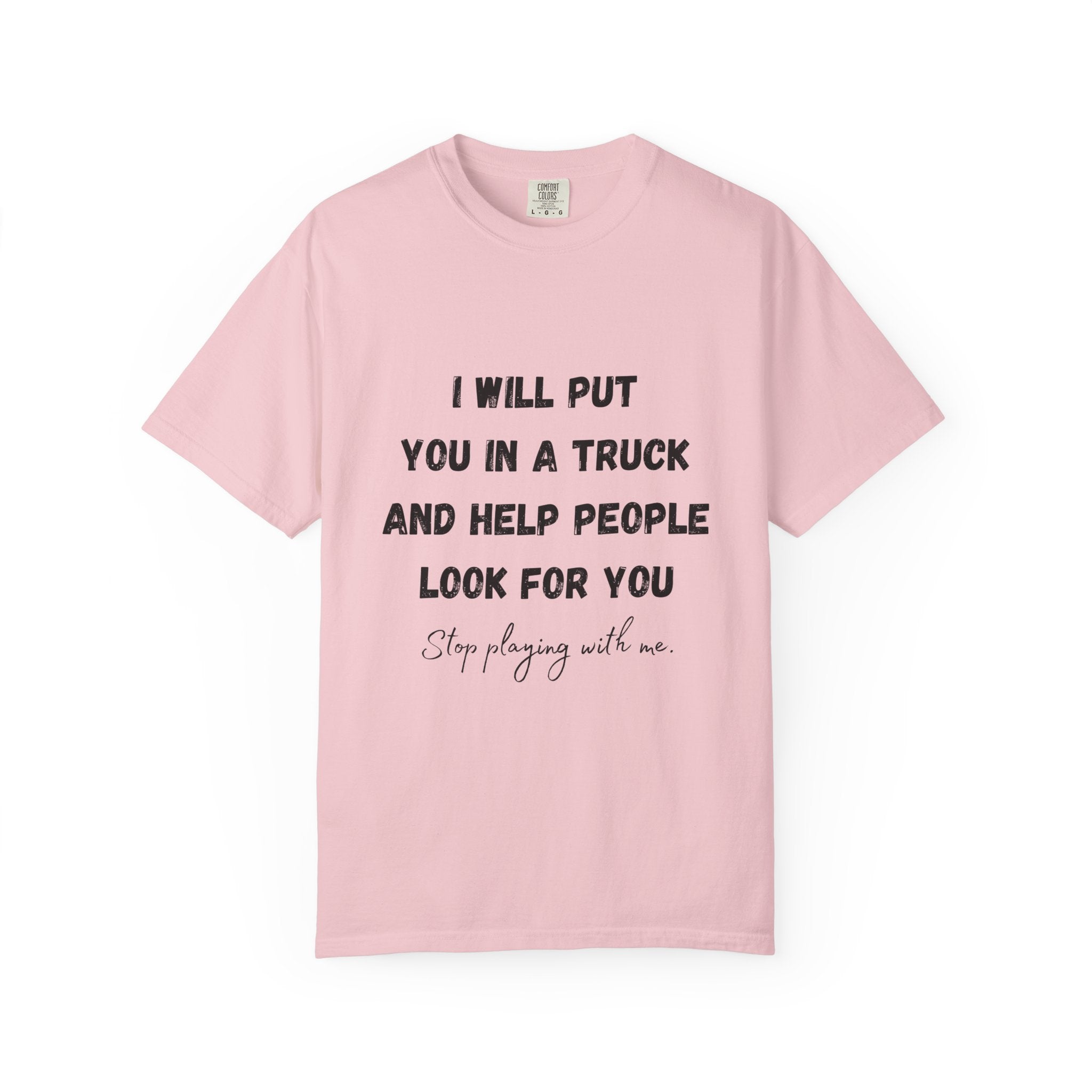 I Will Put You in a Truck T-Shirt — Funny Bold Text Graphic Tee